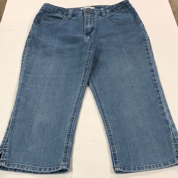 RIDERS BY LEE Mid Rise Denim CAPRI Skimmer Sz 6 Bermuda Shorts Ankle Crop Jeans - Picture 1 of 11